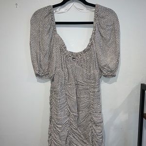 Ruched polka dot dress